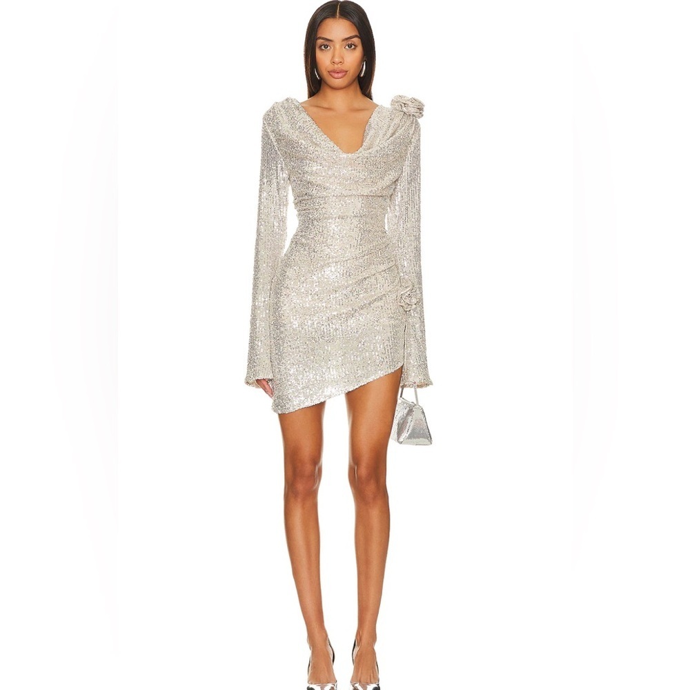 For Love and Lemons Tia Mini Dress in Silver